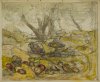 1950-1960 ca. - Natura morta di frutta con alberi sullo sfondo